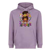 Lavender mardi gras teacher afro messy bun Heavyweight Hoodie - texasbilliewilder