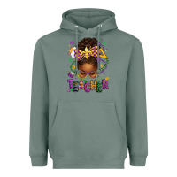 Sage mardi gras teacher afro messy bun Heavyweight Hoodie - texasbilliewilder