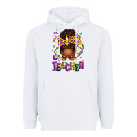 White mardi gras teacher afro messy bun Heavyweight Hoodie - texasbilliewilder