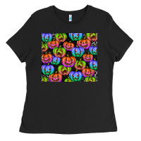 Black Halloween Pumpkins Ladies Tee - texasbilliewilder