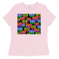 Bubblegum Pink Halloween Pumpkins Ladies Tee - texasbilliewilder