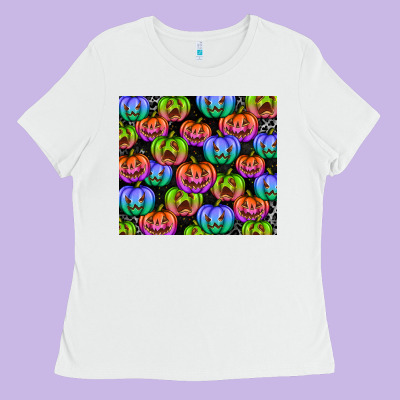 Halloween Pumpkins Ladies Tee Designed By Texasbilliewilder