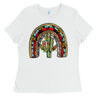 White christmas cactus rainbow Ladies Tee - JahusDesignShop