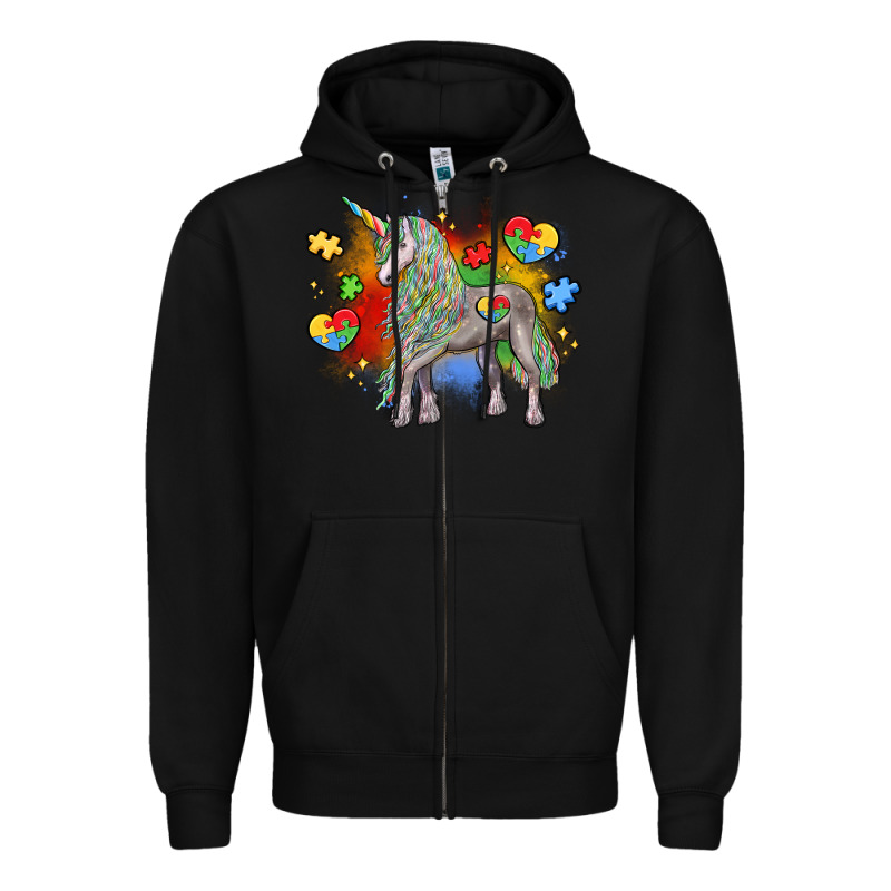 Autism Unicorn Zipper Hoodie by LillyAllenDesigns | Teevron