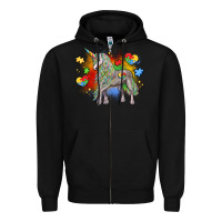Black autism unicorn Zipper Hoodie - LillyAllenDesigns