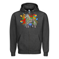 Charcoal Heather autism unicorn Zipper Hoodie - LillyAllenDesigns