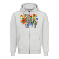 Dove Grey autism unicorn Zipper Hoodie - LillyAllenDesigns