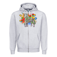 Heather Grey autism unicorn Zipper Hoodie - LillyAllenDesigns