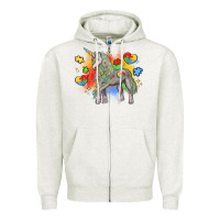 Oatmeal Heather autism unicorn Zipper Hoodie - LillyAllenDesigns