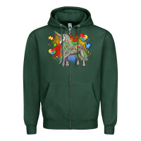 Sports Green autism unicorn Zipper Hoodie - LillyAllenDesigns