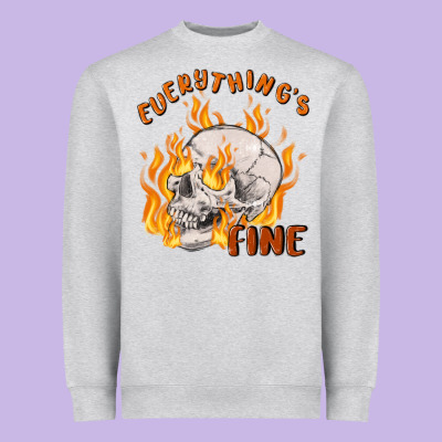Everything's Fine Heavyweight Sweatshirt Designed By Maliassmallbusiness