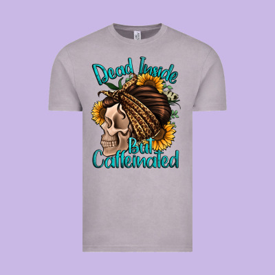 Dead Inside But Caffeinated Vintage Tee Designed By Jasminsmagicworld