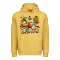 Antique Gold Fall Thankful and blessed Premium Hoodie - NancyCooperArtShop