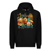 Black Fall Thankful and blessed Premium Hoodie - NancyCooperArtShop