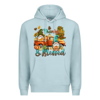 Blue Mist Fall Thankful and blessed Premium Hoodie - NancyCooperArtShop
