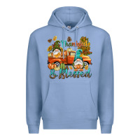 Colony Blue Fall Thankful and blessed Premium Hoodie - NancyCooperArtShop