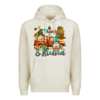 Oatmeal Heather Fall Thankful and blessed Premium Hoodie - NancyCooperArtShop