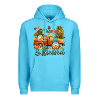 Ocean Blue Fall Thankful and blessed Premium Hoodie - NancyCooperArtShop