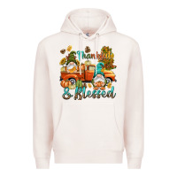 Pale Pink Fall Thankful and blessed Premium Hoodie - NancyCooperArtShop