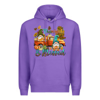 Purple Fall Thankful and blessed Premium Hoodie - NancyCooperArtShop