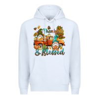 White Fall Thankful and blessed Premium Hoodie - NancyCooperArtShop