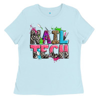 Baby Blue nail tech Ladies Tee - Zillion Design Studio