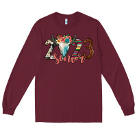 Burgundy 2023 senior bull skull Long Sleeve Tee - JahusDesignShop