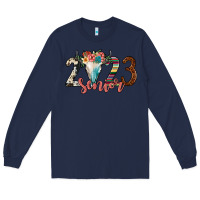 Navy 2023 senior bull skull Long Sleeve Tee - JahusDesignShop