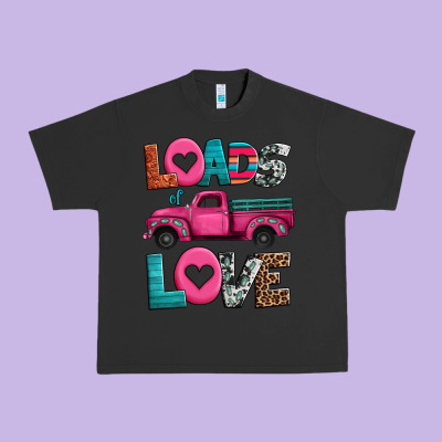 Loads Of Love Valentine's Day Truck Urban Heavy Tee Designed By Jasminsmagicworld