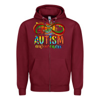Burgundy autism awareness butterfly infinity symbol Zipper Hoodie - LillyAllenDesigns