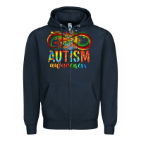 Navy autism awareness butterfly infinity symbol Zipper Hoodie - LillyAllenDesigns