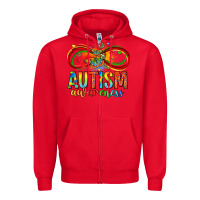 Red autism awareness butterfly infinity symbol Zipper Hoodie - LillyAllenDesigns