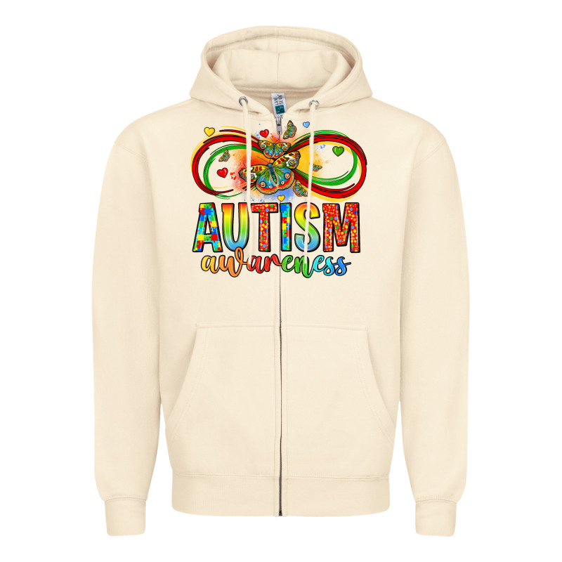 Autism Awareness Butterfly Infinity Symbol Zipper Hoodie by LillyAllenDesigns | Teevron