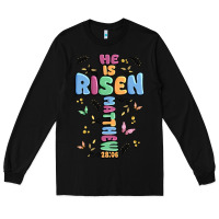 Black he is risen cross Long Sleeve Tee - MaliasSmallBusiness