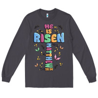 He Is Risen Cross Long Sleeve Tee | Teevron