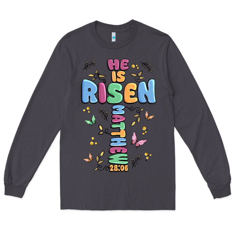 He Is Risen Cross Long Sleeve Tee by MaliasSmallBusiness | Teevron