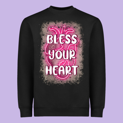 Bless Your Heart Heavyweight Sweatshirt Designed By Maliassmallbusiness