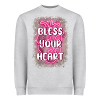 Heather Grey bless your heart Heavyweight Sweatshirt - MaliasSmallBusiness