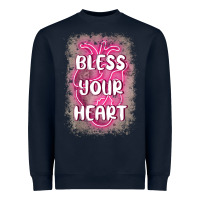 Navy bless your heart Heavyweight Sweatshirt - MaliasSmallBusiness