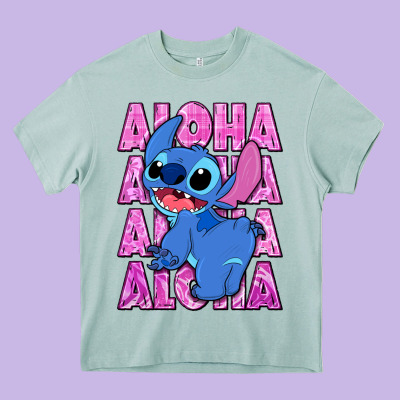 Aloha Stitch Heavy Core Tee Designed By Zillion Design Studio