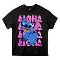 Black aloha stitch Heavy Core Tee - Zillion Design Studio