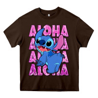 Chocolate Brown aloha stitch Heavy Core Tee - Zillion Design Studio