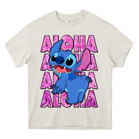 Cream aloha stitch Heavy Core Tee - Zillion Design Studio