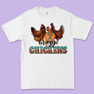 Crazychickens Premium Tee Designed By Cowhidedigitalart