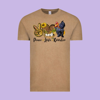 Peace Love Rooster Vintage Tee Designed By Lillyallendesigns