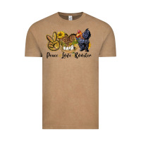 Vintage Coffee Peace Love Rooster Vintage Tee - LillyAllenDesigns