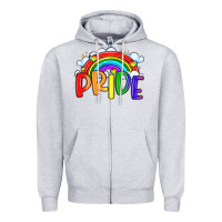 Heather Grey pride Zipper Hoodie - LillyAllenDesigns