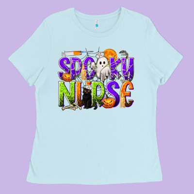 Halloween Spooky Nurse Ladies Tee Designed By Texasbilliewilder