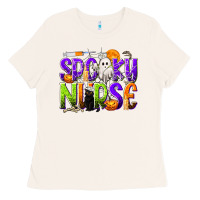 Bone Halloween Spooky Nurse Ladies Tee - texasbilliewilder