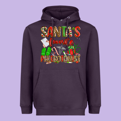 Santa's Favorite Phlebotomist Heavyweight Hoodie Designed By Texasbilliewilder